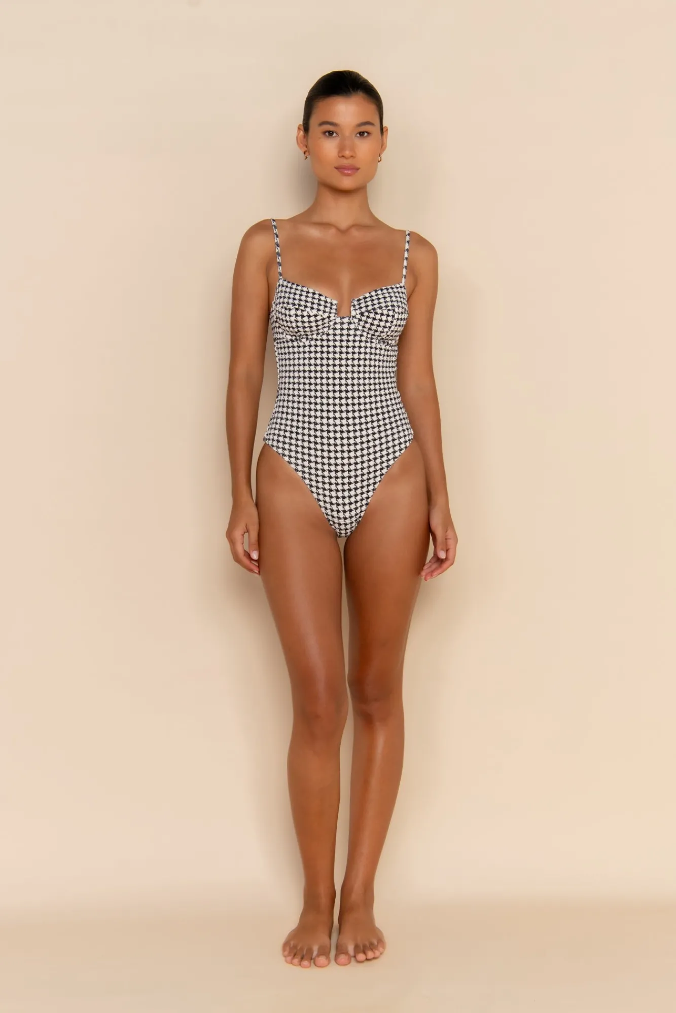 ELCE Swim Escape|One Pieces-ESCAPE UNDERWIRE ONE PIECE - HOUNDSTOOTH